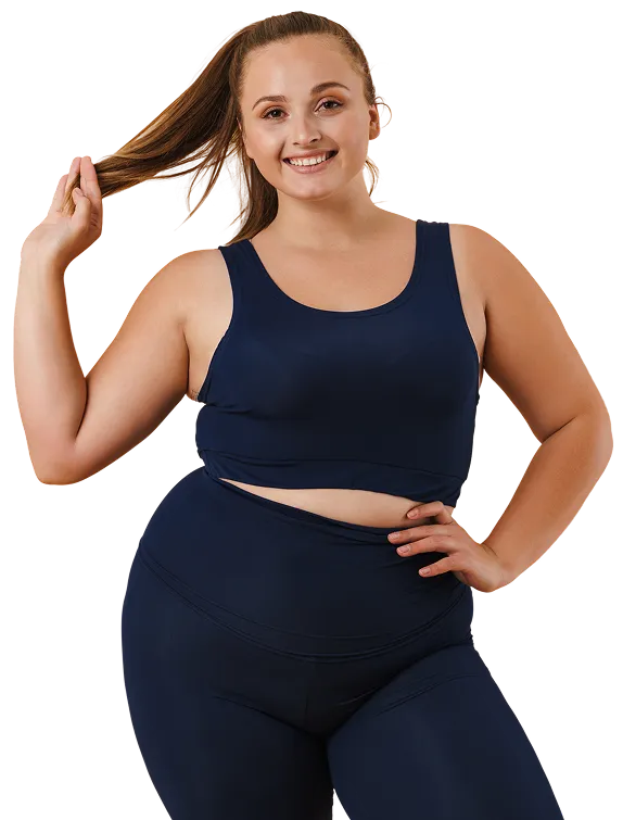 Smiling woman in activewear