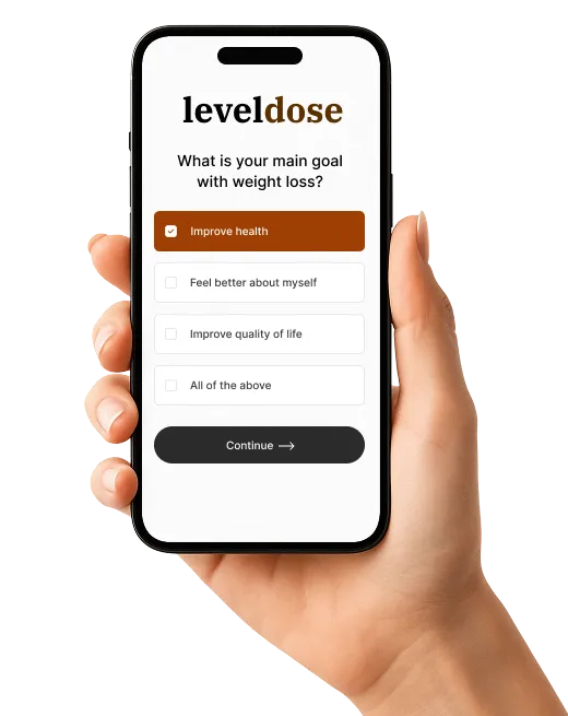Leveldose questionnaire on a phone