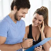 Couple reviewing treatment options
