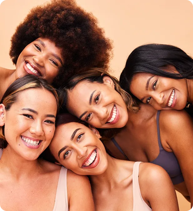 Women smiling together
